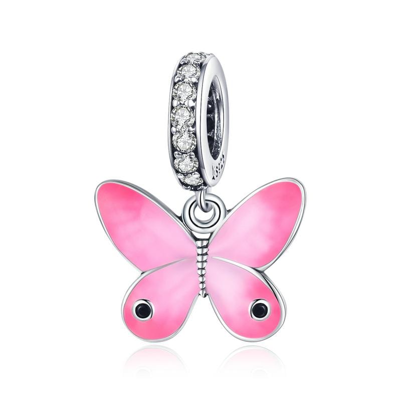 Dazzling Pink Butterfly Charm