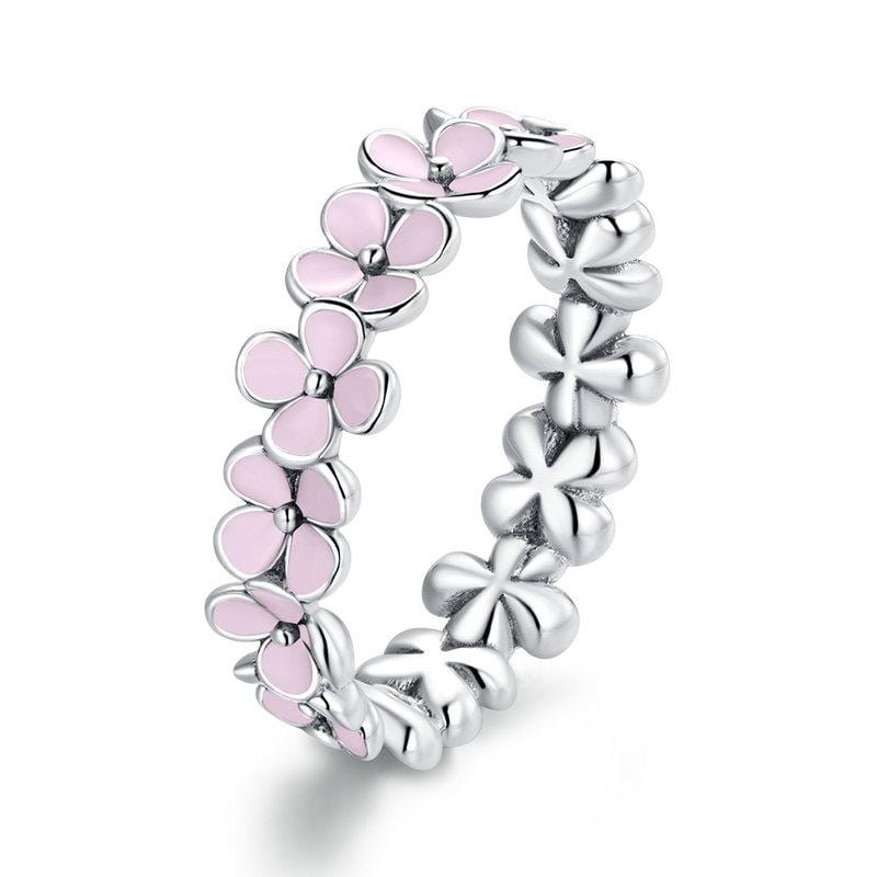 Pink flower on sale ring pandora